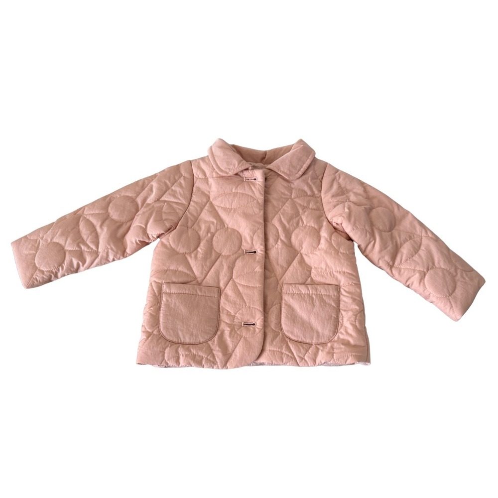 Bonpoint Juno Quilted Jacket 18M Pink Matelassé Luxury Baby Coat NWT